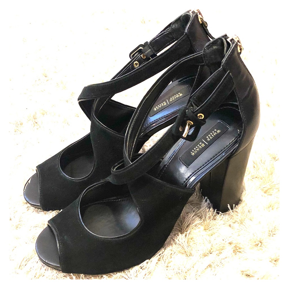 White House Black Market Wren Suede Chunky Heel